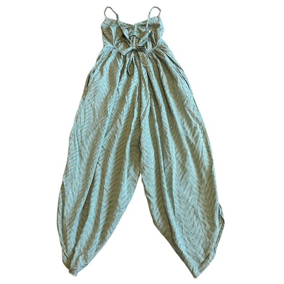 Patagonia Lost Wildflower Spaghetti Strap Crop Jumpsuit Open Tie Back Size Small - Picture 8 of 13